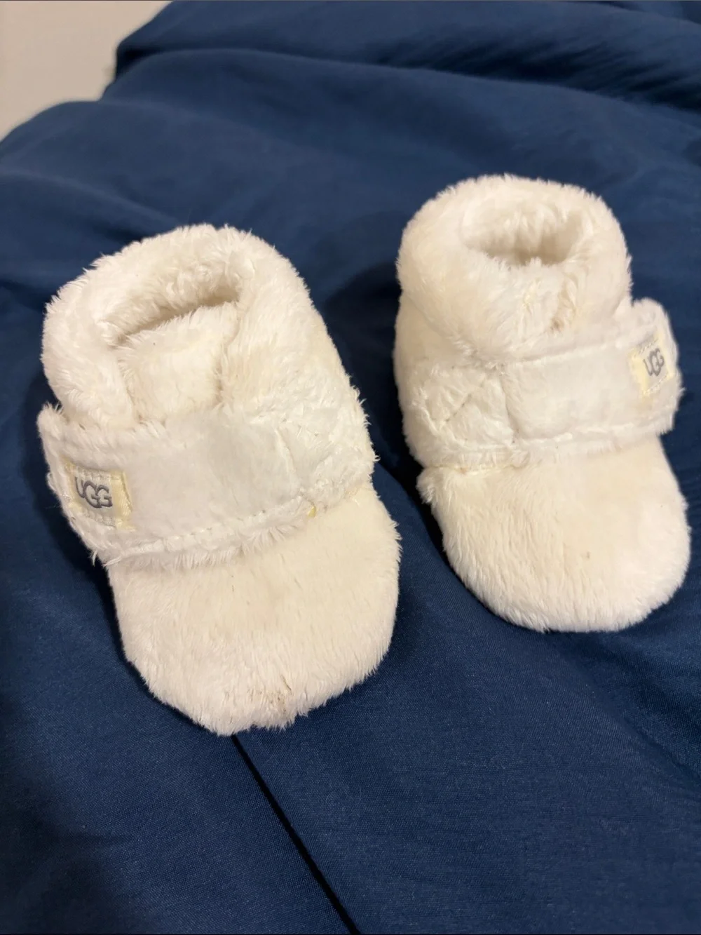 UGG Plush Baby Booties in Cream Fur